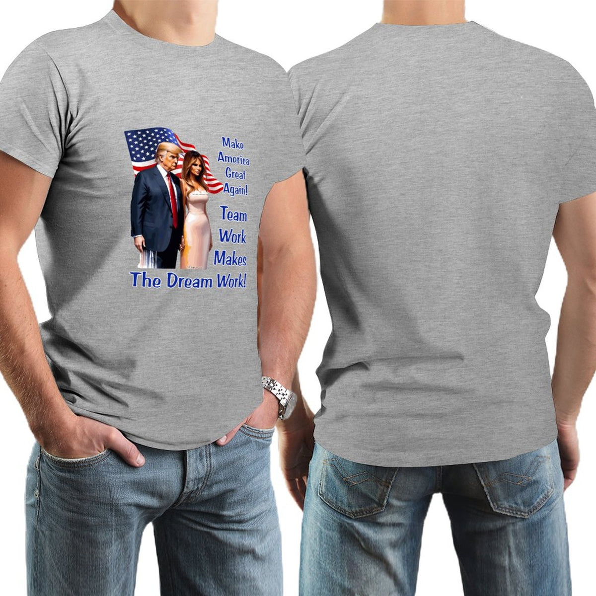 "Team Work makes the Dream work..", Donald Trump, Short Sleeve Cotton T-shirt
