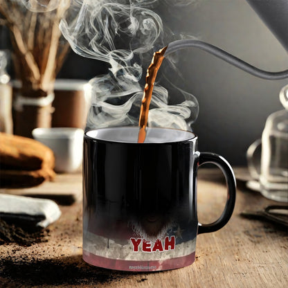 Sarcastic Sasquatch, "Hell Yeah " Color Changing 11oz Mug, Color Changing 11oz Mug, Coffee Cup