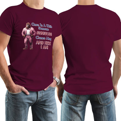 Sasquatch, Bigfoot "Once is a while...", Cotton Short Sleeve T-shirt