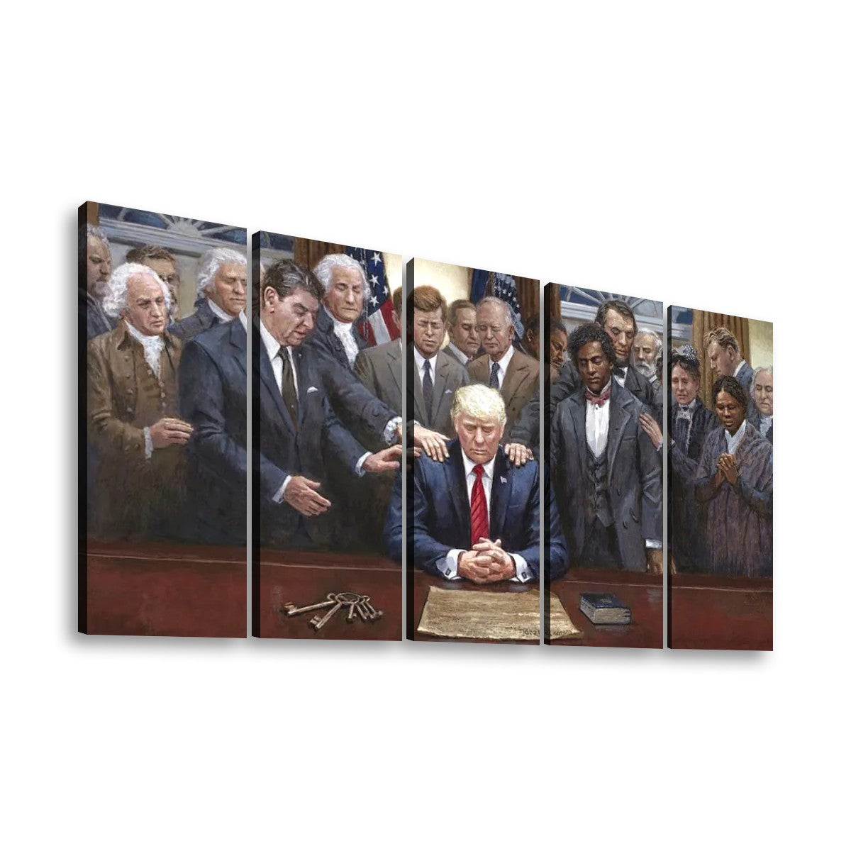 Donald Trump inauguration Past Presidents, 5 Panels Canvas Prints Wall Art