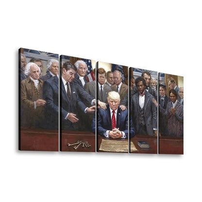 Donald Trump inauguration Past Presidents, 5 Panels Canvas Prints Wall Art