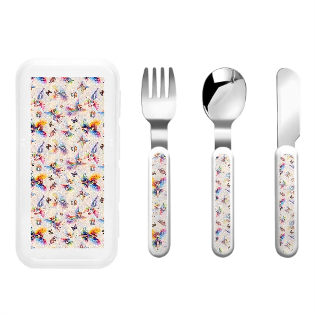 6 Fairy Design, Kids Cutlery Set Straight Handle