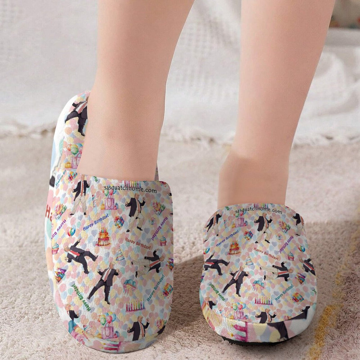 20 Trump Designs, Children's Cotton Flannel Slippers