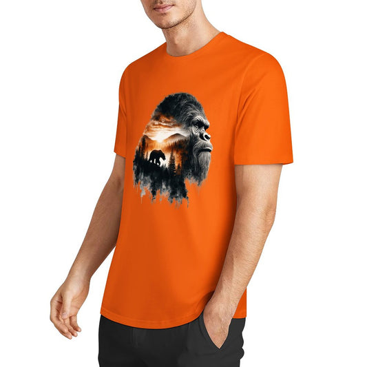 Bigfoot - Sasquatch Scenery Short Sleeve Cotton T-Shirt