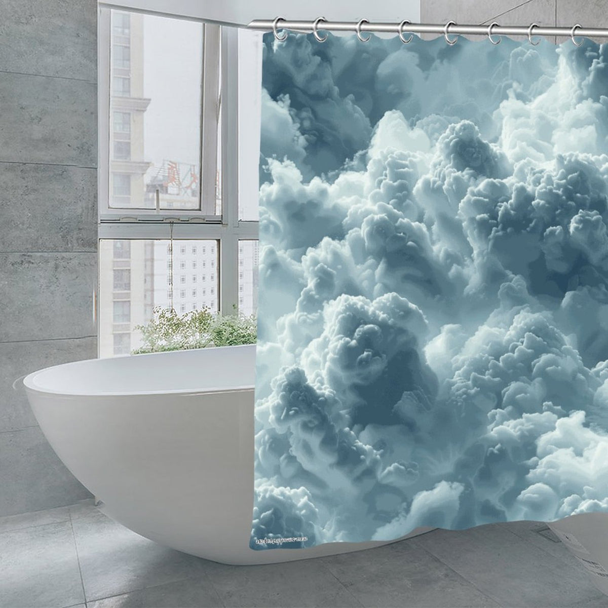 Cloudy Day Waterproof Polyester Shower Curtain