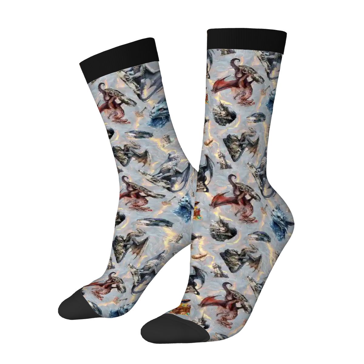 20 Awesome Designs, Crew Socks, Dragon Socks, Zombie Socks, Smurf Socks