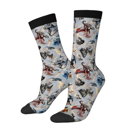 20 Awesome Designs, Crew Socks, Dragon Socks, Zombie Socks, Smurf Socks