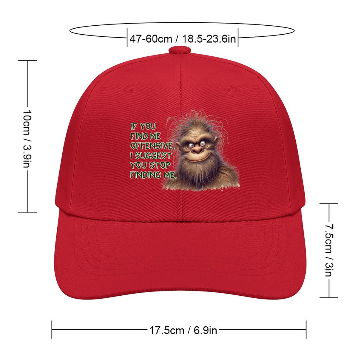 Bigfoot, Sasquatch “If you find me..", Baseball Cap – 8 Colors