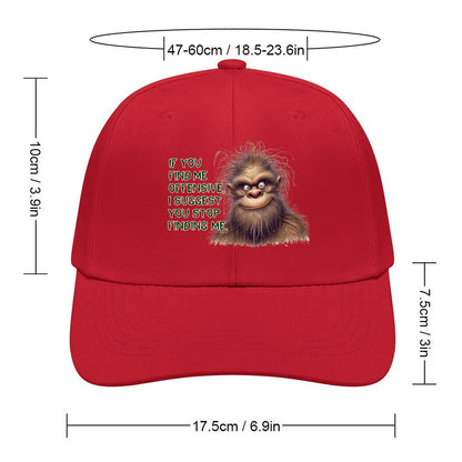 Bigfoot, Sasquatch “If you find me..", Baseball Cap – 8 Colors