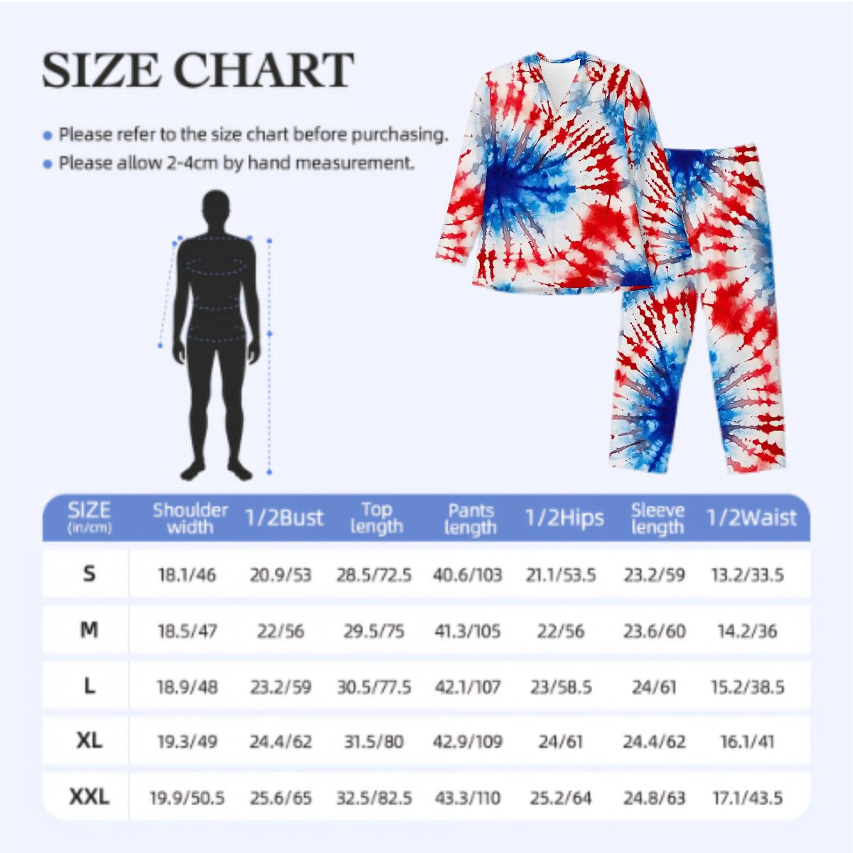 Long Sleeved Pajamas for Men Set - Tie Dye Designs, hippie dippy, tie dye pajamas, hippie pajamas for men