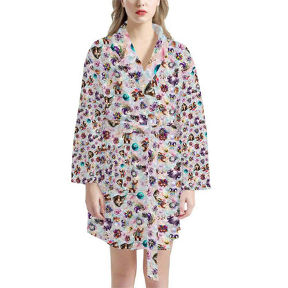 20 Bigfoot Sasquatch Designs, Women’s Bath Robe 33.5” Long