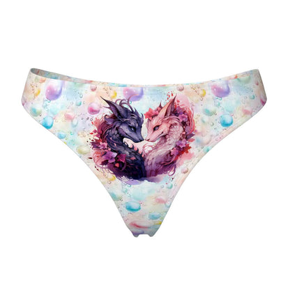 Women’s Polyester Thong, Panties, Underwear - Dragon Love