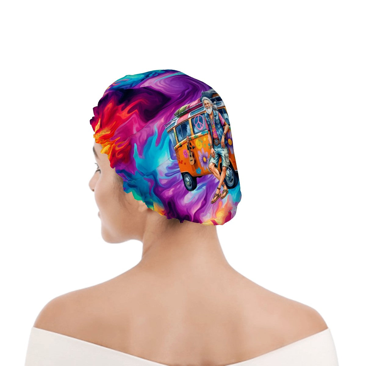 Hippie Man & Hippie Van, Reusable Shower Cap