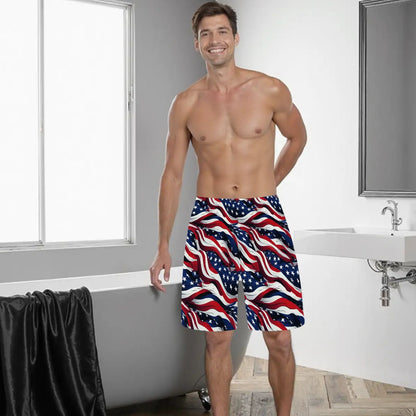 Donald Trump Dancing on Butt, Men’s Polyester, pocketed, pajama Shorts