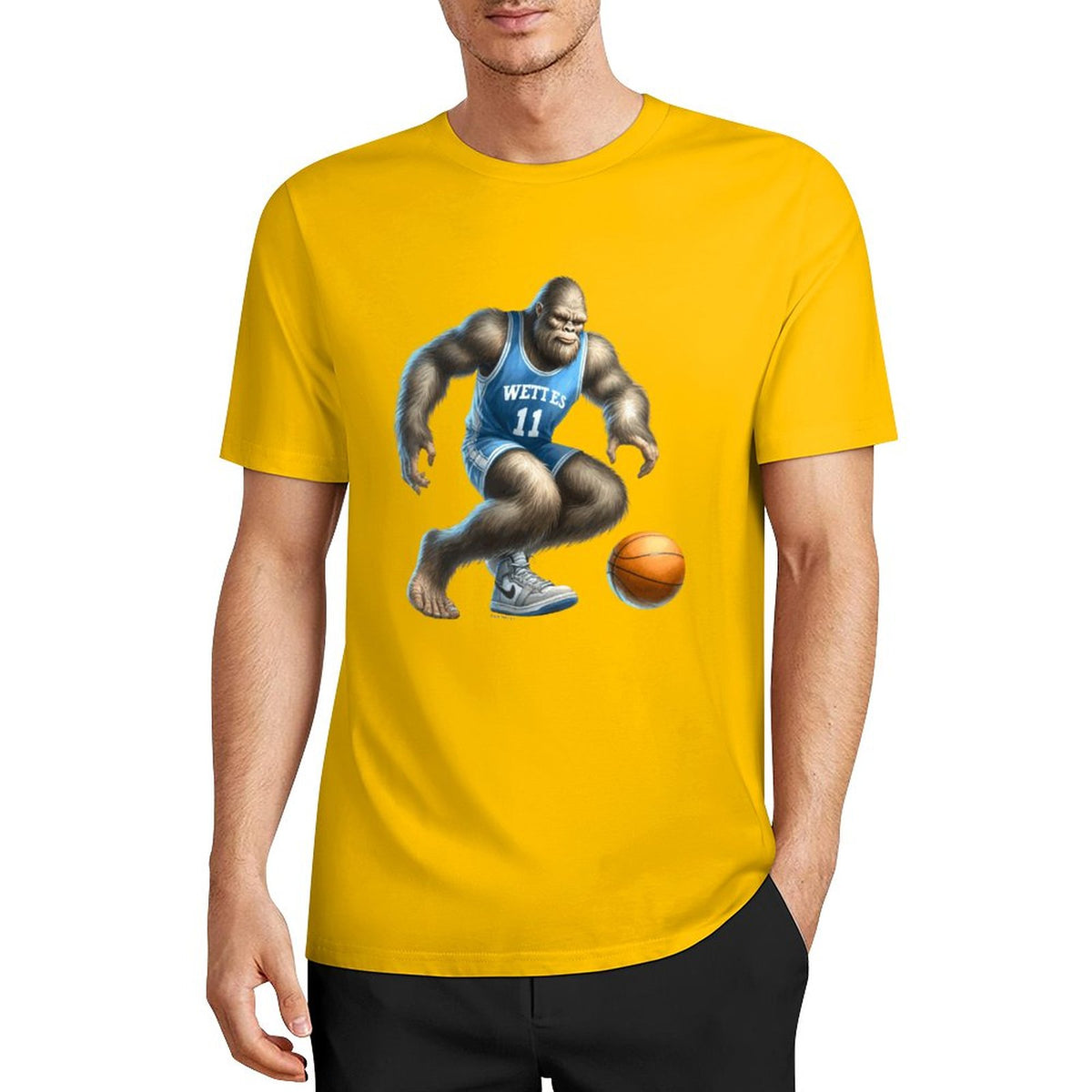 Bigfoot - Sasquatch Basketball Short Sleeve Cotton T-Shirt