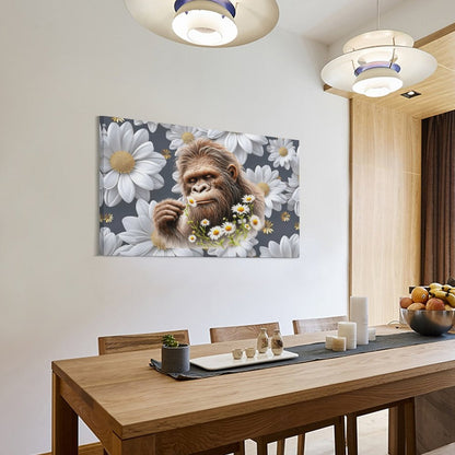 Sasquatch "Smell the Flowers" Hanging Poster (Horizontal 3:2)-12x18 inch/ 8x12 inch
