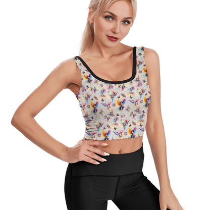 6 Fairy Designs, Women’s Strappy Sports Bra, Yoga Top