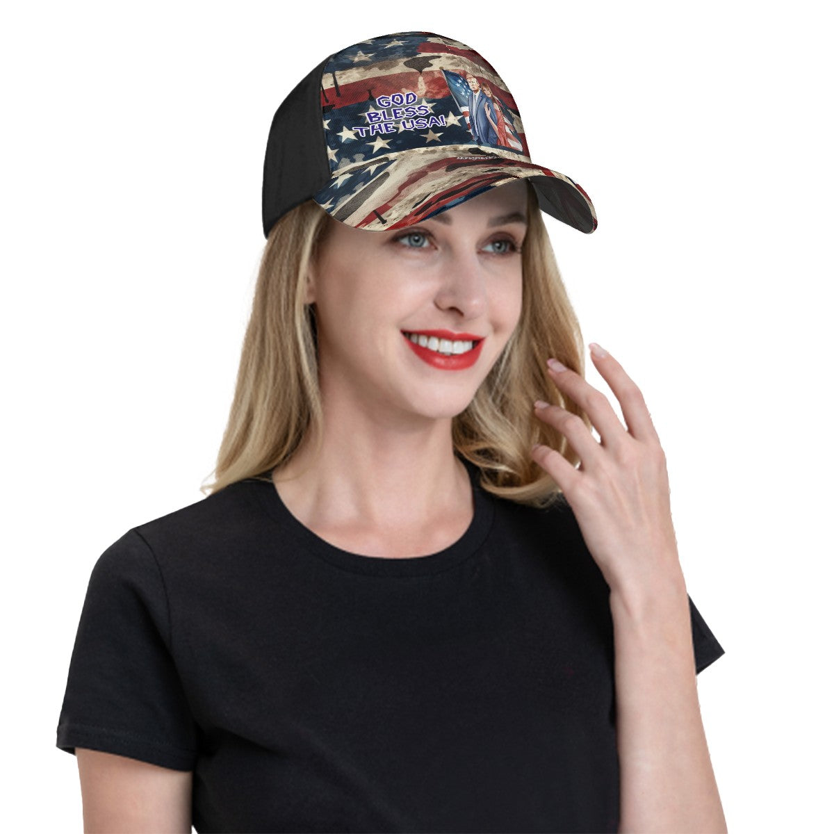 Donald & Melania Trump "God bless America", Baseball Cap, Hat,  Polyester Twill