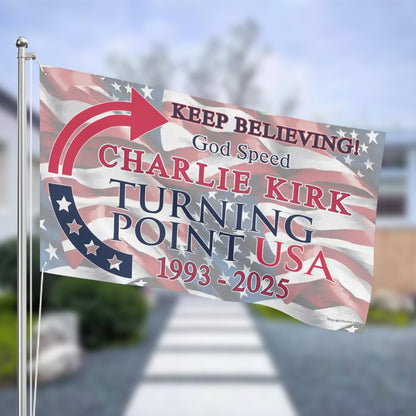 Charlie Kirk Memorial Flag, 3x5' Three-Layer Outdoor Double Sided Flag