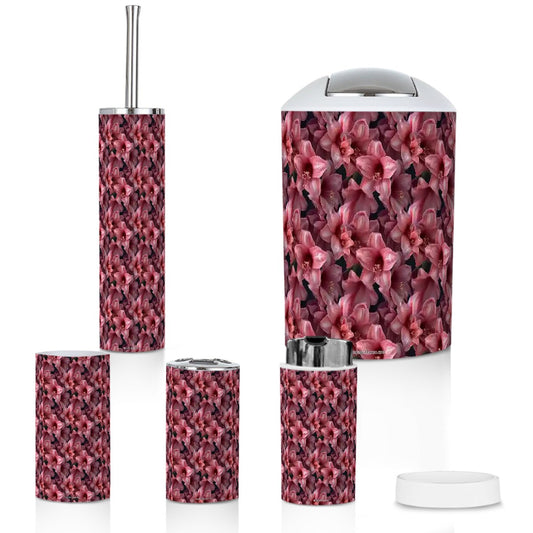 10 Beautiful Flower Designs, 5 Piece Bathroom Décor Set