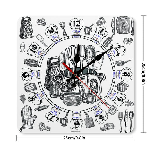 Cooking Square Wall Clock- Made in USA