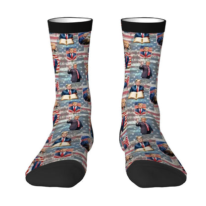 Donald Trump, MAGA, 19 Designs - Polyester Crew Socks, MAGA Socks, Patriotic Socks, Ankle Socks