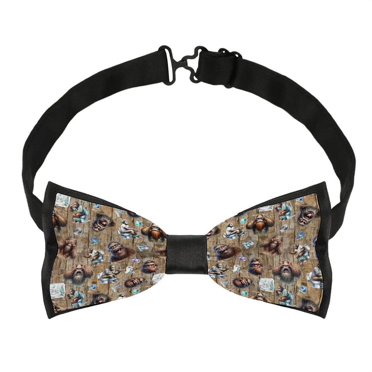 Bigfoot Sasquatch Toilet, Polyester BowTie
