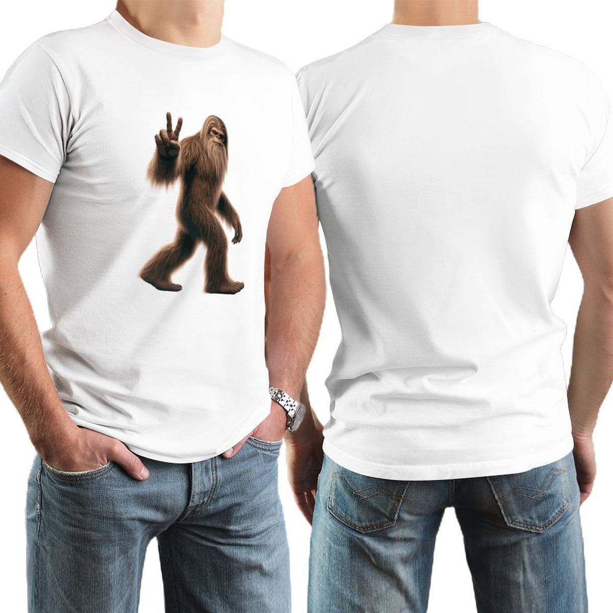 Bigfoot, Sasquatch, Short Sleeve Cotton T-shirt