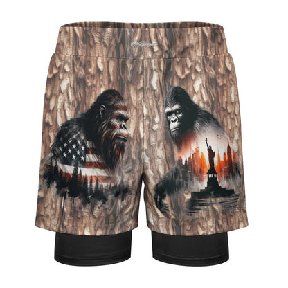 Bigfoot, Sasquatch Men's Beach Shorts / Swim Trunks with 4 Pockets