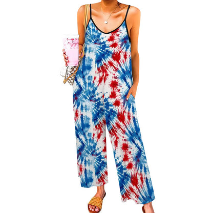 Tie-Dye Themed Casual Jumpsuits for Women