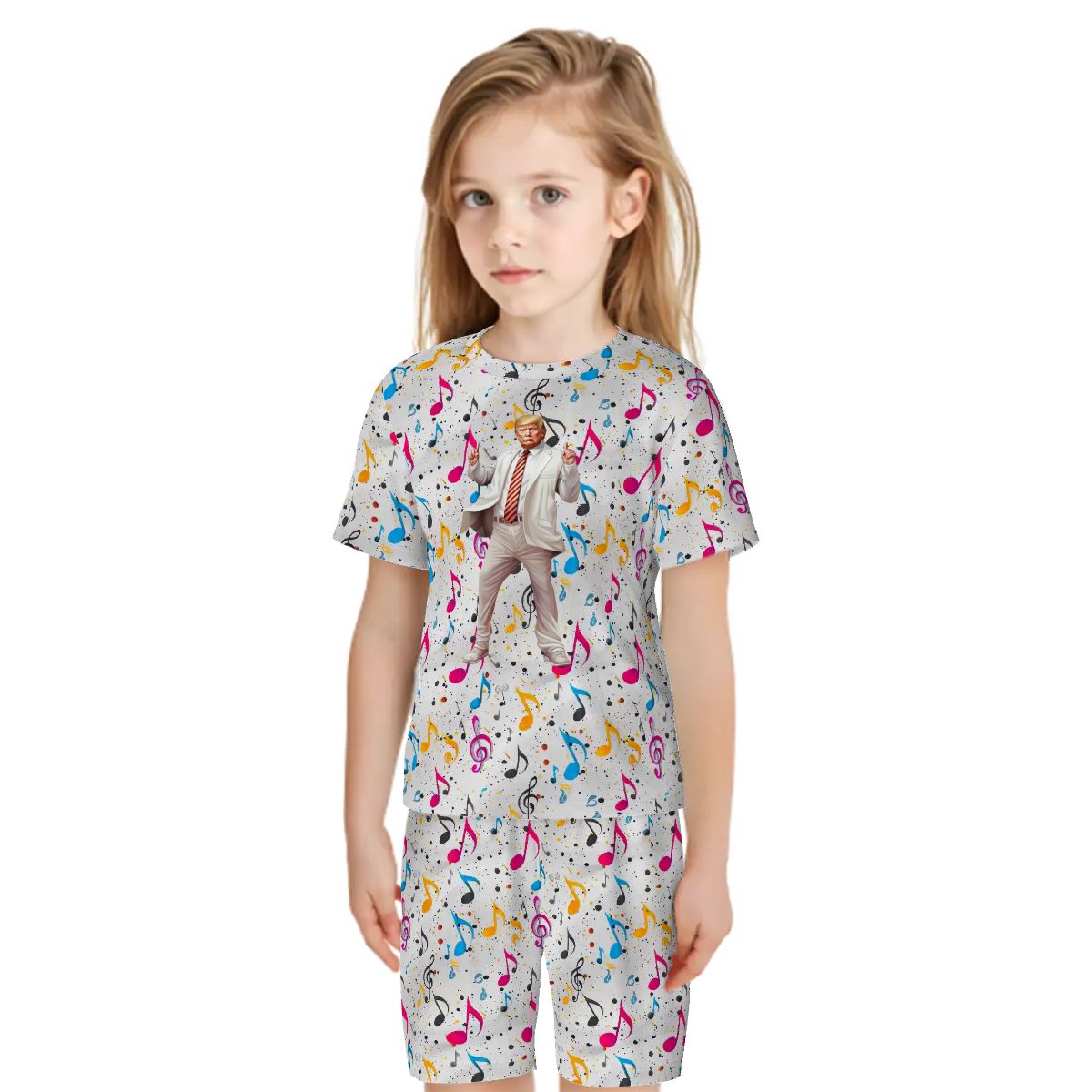 Children’s 2 Piece Short Pajama Set, Donald Trump Dancing