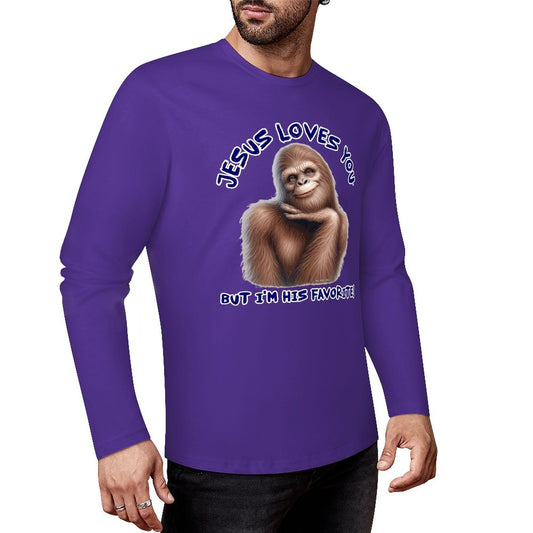 Bigfoot - Sasquatch "Jesus loves you..", Cotton Unisex Long Sleeve T-shirt