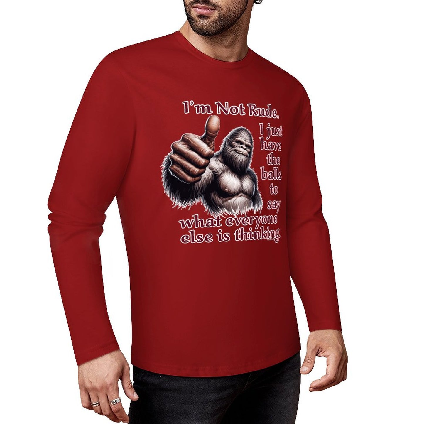 Bigfoot - Sasquatch Cotton Unisex Long Sleeve T-shirt