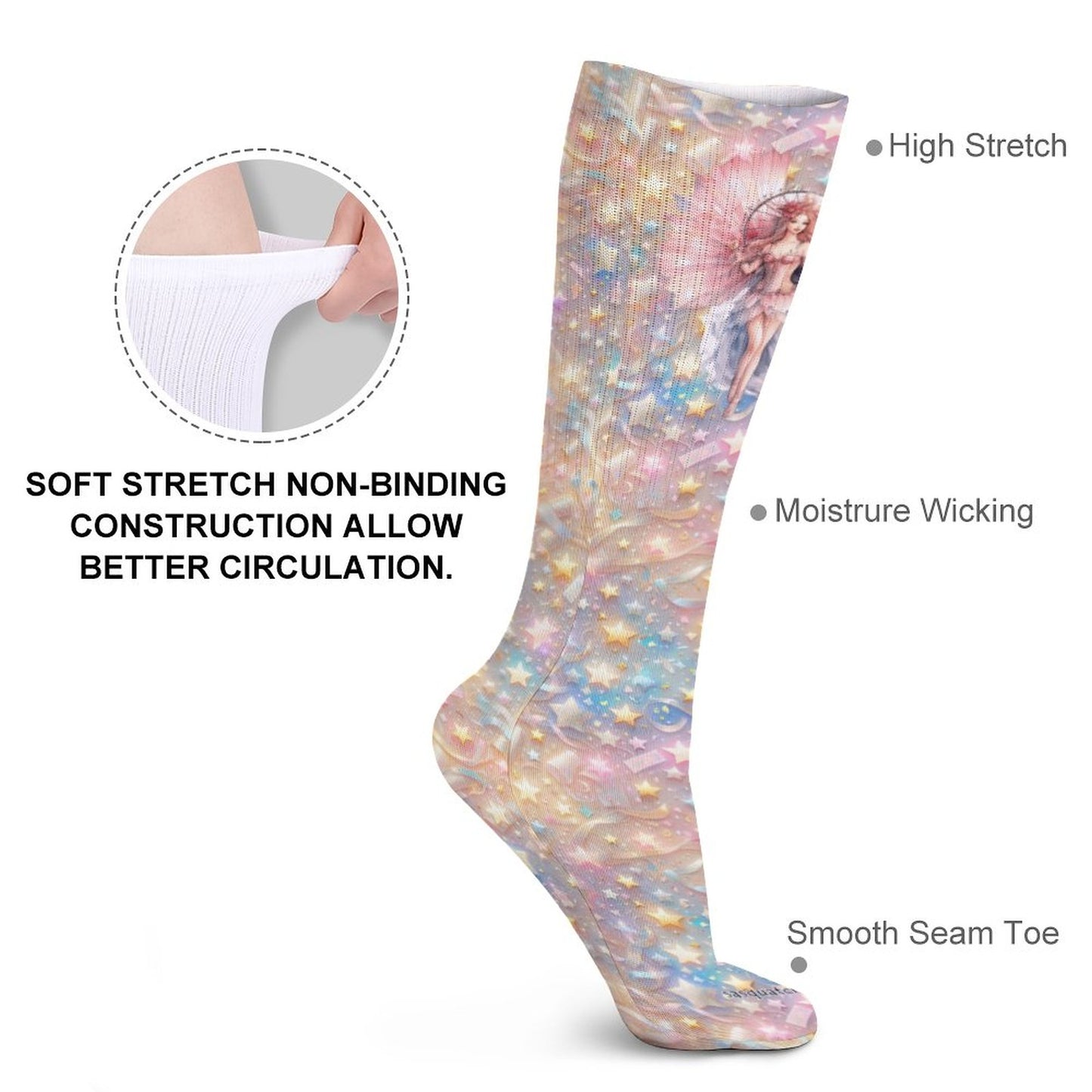Fairies, 15.5 Inch Tube Socks