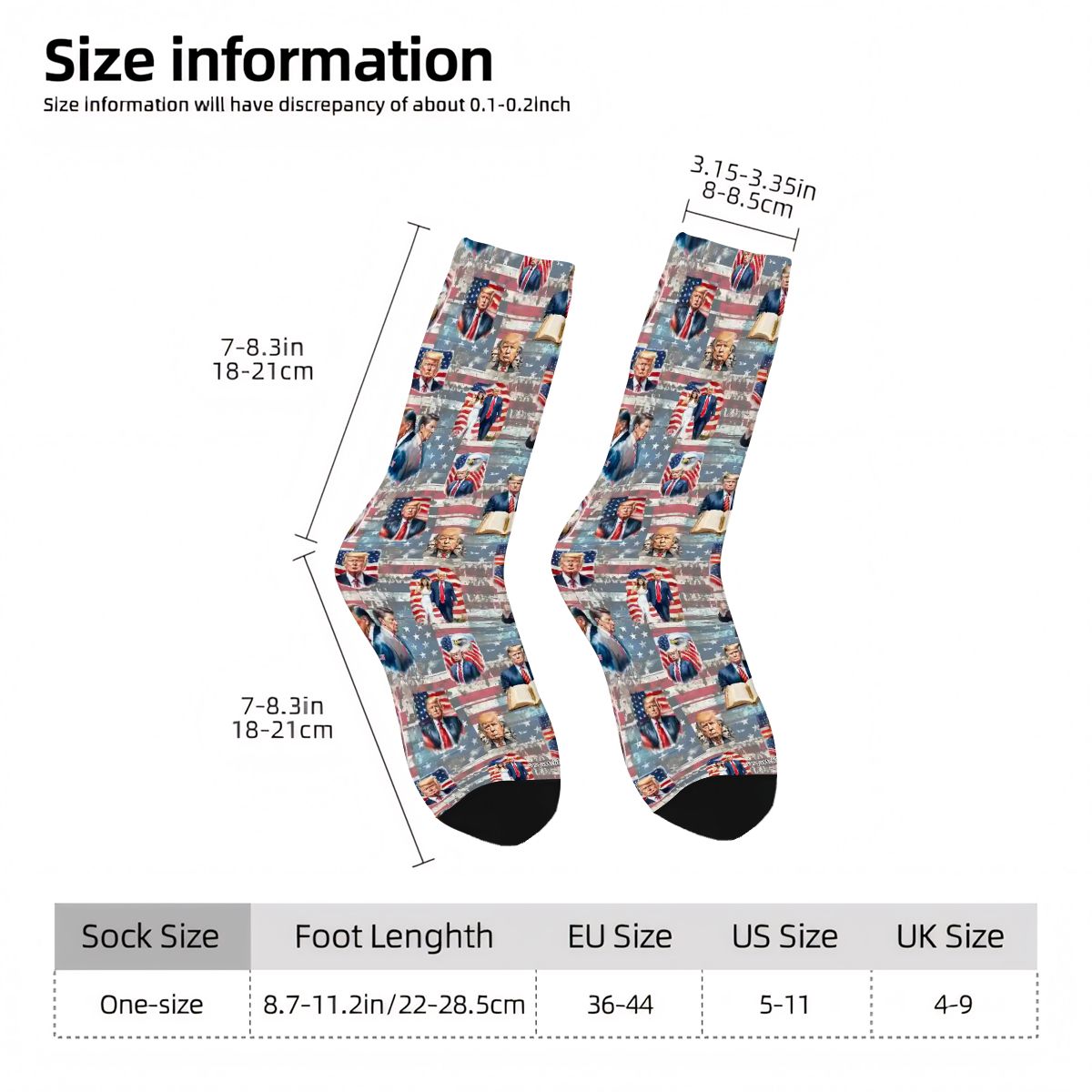 Donald Trump, MAGA, 19 Designs - Polyester Crew Socks, MAGA Socks, Patriotic Socks, Ankle Socks