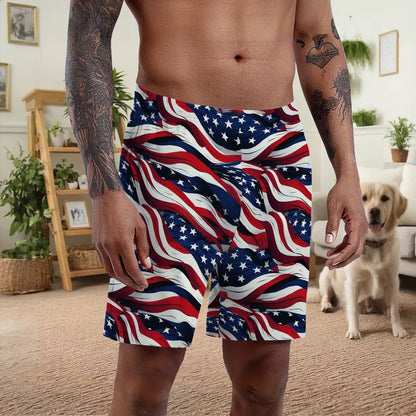 Donald Trump Dancing on Butt, Men’s Polyester, pocketed, pajama Shorts