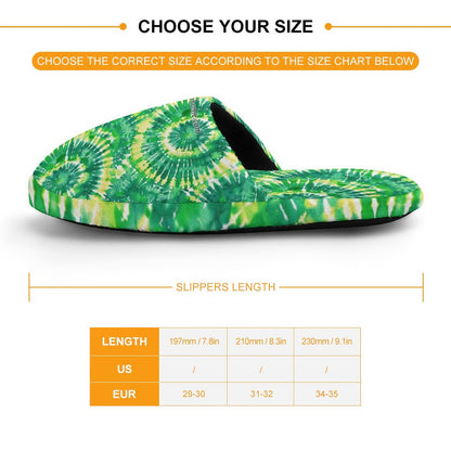 19 Tie Dye Designs, Children's Cotton Flannel Slippers