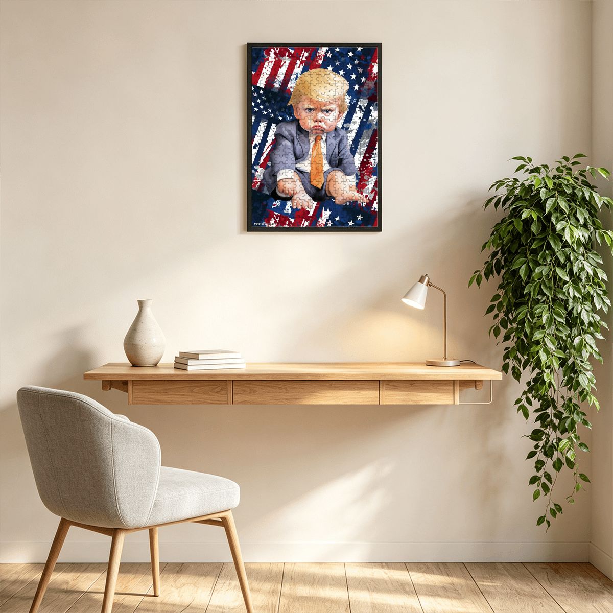 Baby Donald Trump 300pcs Wooden Vertical Jigsaw Puzzle