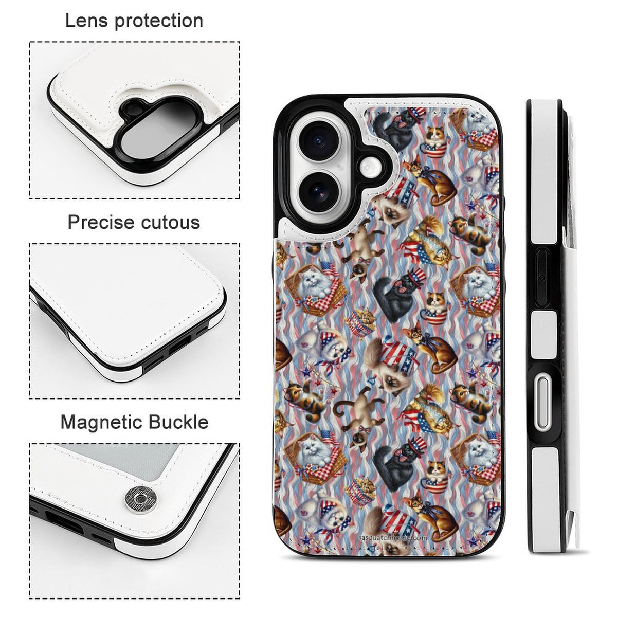 8 Patriot Designs, iPhone 16 Faux Leather Wallet Case