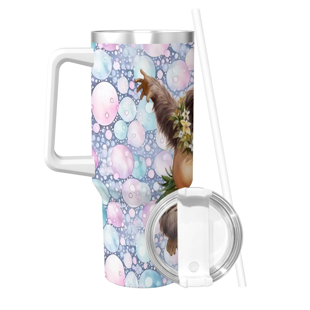 Sarcastic Sasquatch, Bigfoot 40 oz Stainless Steel Travel Coffee Mug with a Straw