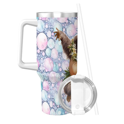 Sarcastic Sasquatch, Bigfoot 40 oz Stainless Steel Travel Coffee Mug with a Straw