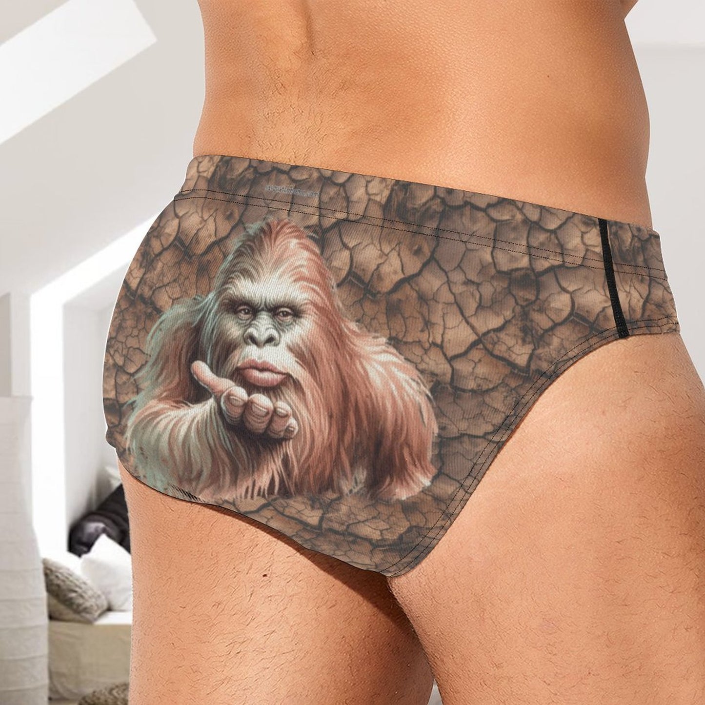 Bigfoot / Sasquatch Blowing Kiss, Men’s Silk Briefs Underwear