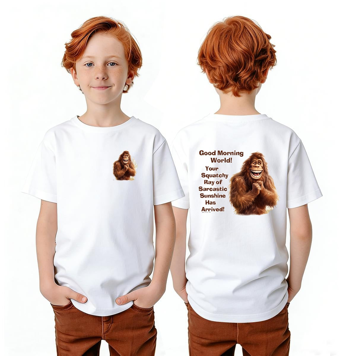 Bigfoot Sasquatch Designs, Kid’s Double Sided Gildan 5000B T Shirt