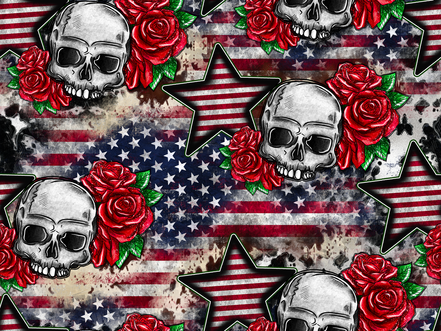 Flags N Skulls, 3 Pack Gift Wrapping Paper Sheets - Over 300 Square Feet of Gift Wrap