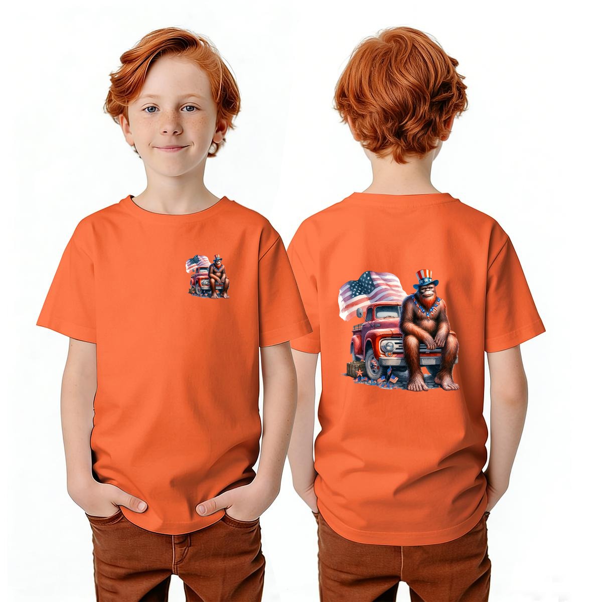 Bigfoot Sasquatch Designs, Kid’s Double Sided Gildan 5000B T Shirt