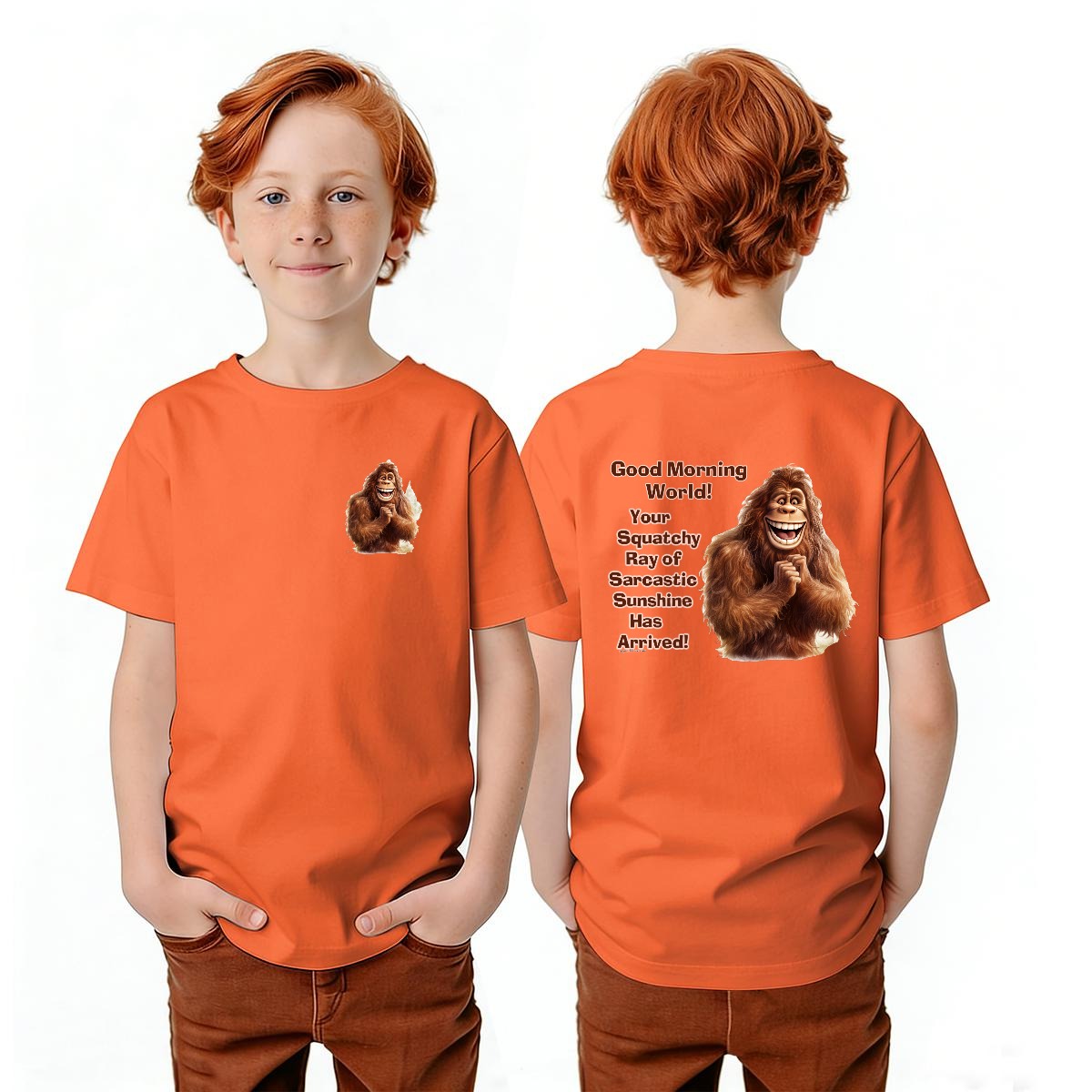 Bigfoot Sasquatch Designs, Kid’s Double Sided Gildan 5000B T Shirt
