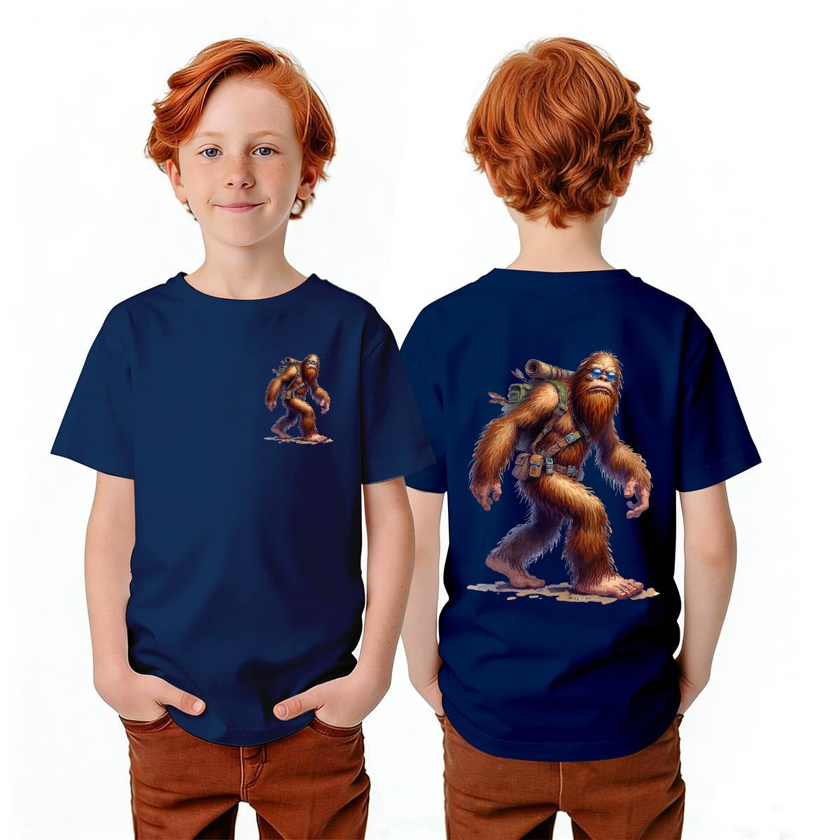 Bigfoot Sasquatch Designs, Kid’s Double Sided Gildan 5000B T Shirt