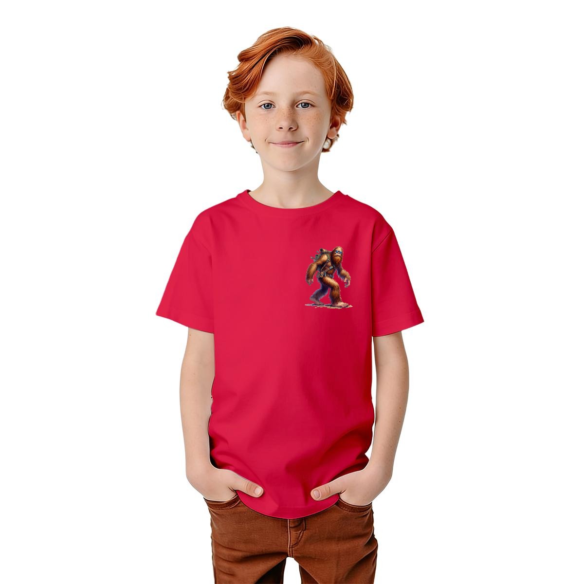 Bigfoot Sasquatch Designs, Kid’s Double Sided Gildan 5000B T Shirt
