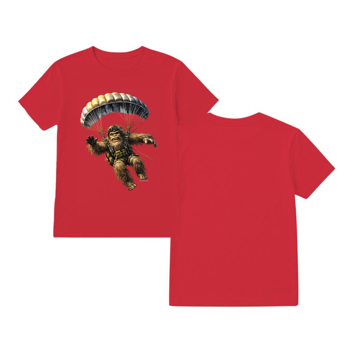 Bigfoot Sasquatch Paratrooper, Gildan 5000 T Shirt