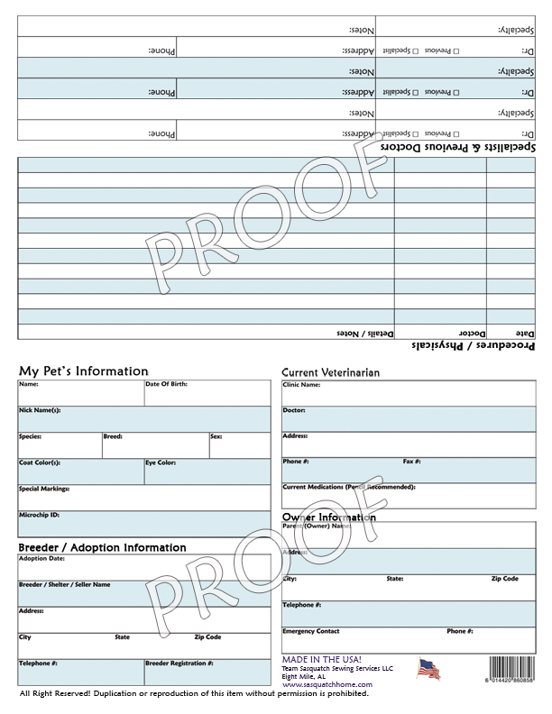 Fur Baby (Cats & Dogs) Medical Records
